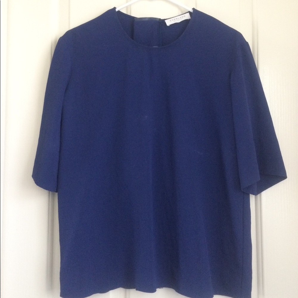 EVERLANE | Japanese GoWeave Back-Zip Tee Blue | 2